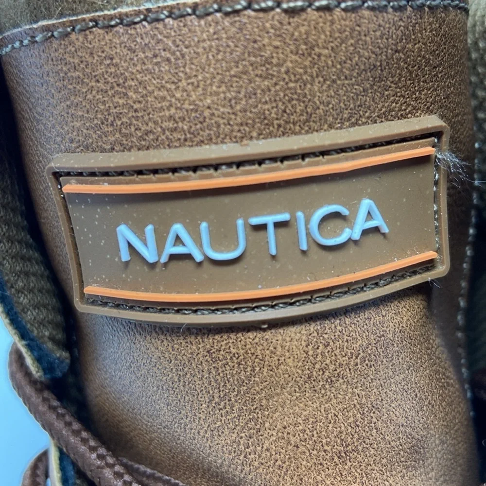 NWT Nautica Duck Brown Padden Waterproof Insulated Lace Up Vegan Boots Size 10